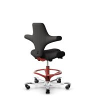 HÅG Capisco 8106 - Capture (Gabriel) - Wool / Polyamide - CPT5501 - Charcoal - Blush Rose - 265 mm (seat height 53-79cm) - Hard castors for soft floors thumbnail