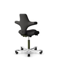 HÅG Capisco 8106 - Capture (Gabriel) - Laine / Polyamide - CPT5501 - Charcoal - Moss Grey - 200 mm (hauteur d’assise 46–64 cm) - Roues souples pour sols durs thumbnail