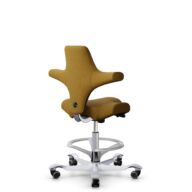 HÅG Capisco 8106 - Capture (Gabriel) - Wool / Polyamide - CPT6401 - Ochre - Silver - 200 mm (seat height 46-64cm) - Hard castors for soft floors thumbnail