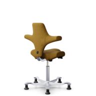 HÅG Capisco 8106 - Capture (Gabriel) - Laine / Polyamide - CPT6401 - Ochre - Argent - 265 mm (hauteur d’assise 53–79 cm) - Patins thumbnail