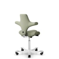 HÅG Capisco 8106 - Capture (Gabriel) - Laine / Polyamide - CPT5101 - Green-grey - Blanc - 200 mm (hauteur d’assise 46–64 cm) - Roues dures pour sols souples thumbnail