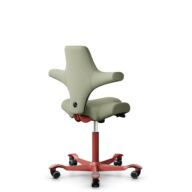 HÅG Capisco 8106 - Capture (Gabriel) - Laine / Polyamide - CPT5101 - Green-grey - Blush Rose - 200 mm (hauteur d’assise 46–64 cm) - Roues souples pour sols durs thumbnail
