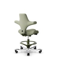 HÅG Capisco 8106 - Capture (Gabriel) - Laine / Polyamide - CPT5101 - Green-grey - Moss Grey - 200 mm (hauteur d’assise 46–64 cm) - Roues souples pour sols durs thumbnail