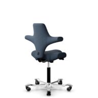 HÅG Capisco 8106 - Capture (Gabriel) - Laine / Polyamide - CPT6001 - Dark blue - Noir - 150 mm (hauteur d’assise 40–55 cm) - Roues dures pour sols souples thumbnail