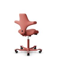 HÅG Capisco 8106 - Oceanic (Camira) - Poliéster reciclado - OCI012 - Orange-red - Blush Rose - 200 mm (seat height 46-64cm) - Soft castors for hard floors thumbnail