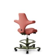 HÅG Capisco 8106 - Oceanic (Camira) - Recyceltes Polyesters - OCI012 - Orange-red - Moss Grey - 265 mm (Sitzhöhe 53-79cm) - Weiche Rollen für harte Böden thumbnail