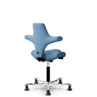 HÅG Capisco 8106 - Oceanic (Camira) - Recyceltes Polyesters - OCI011 - Light blue - Schwarz - 150mm (Sitzhöhe 40-55cm) - Bodengleiter thumbnail
