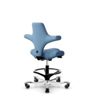 HÅG Capisco 8106 - Oceanic (Camira) - Recycled Polyester - OCI011 - Light blue - Black - 265 mm (seat height 53-79cm) - Hard castors for soft floors thumbnail