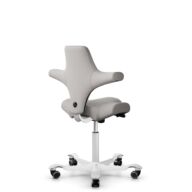 HÅG Capisco 8106 - Oceanic (Camira) - Poliéster reciclado - OCI014 - Light beige - White - 150mm (seat height 40–55cm) - Soft castors for hard floors thumbnail