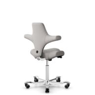HÅG Capisco 8106 - Oceanic (Camira) - Recyceltes Polyester - OCI014 - Light beige - Weiß - 265 mm (Sitzhöhe 53-79cm) - Harte Rollen für weiche Böden thumbnail
