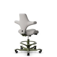 HÅG Capisco 8106 - Oceanic (Camira) - Recyceltes Polyesters - OCI014 - Light beige - Moss Grey - 200 mm (Sitzhöhe 46-64cm) - Harte Rollen für weiche Böden thumbnail
