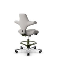 HÅG Capisco 8106 - Oceanic (Camira) - Recyceltes Polyesters - OCI014 - Light beige - Moss Grey - 265 mm (Sitzhöhe 53-79cm) - Harte Rollen für weiche Böden thumbnail