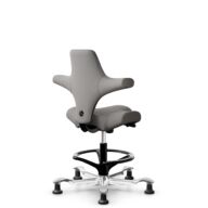 HÅG Capisco 8106 - Oceanic (Camira) - Recyceltes Polyesters - OCI008 - Warm grey - Schwarz - 200 mm (Sitzhöhe 46-64cm) - Bodengleiter thumbnail