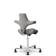 HÅG Capisco 8106 - Oceanic (Camira) - Recycled Polyester - OCI008 - Warm grey - White - 150mm (seat height 40–55cm) - Glides thumbnail