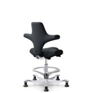 HÅG Capisco 8106 - Oceanic (Camira) - Polyester recyclé - OCI001 - Black - Argent - 265 mm (hauteur d’assise 53–79 cm) - Patins thumbnail