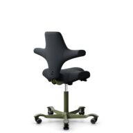 HÅG Capisco 8106 - Oceanic (Camira) - Recyceltes Polyesters - OCI001 - Black - Moss Grey - 265 mm (Sitzhöhe 53-79cm) - Harte Rollen für weiche Böden thumbnail