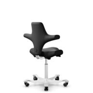 HÅG Capisco 8106 - Illusion 3.0 (Nevotex) - Similicuir en polyuréthane - ILU3110 - Black - Blanc - 150 mm (hauteur d’assise 40–55 cm) - Roues souples pour sols durs thumbnail