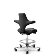 HÅG Capisco 8106 - Illusion 3.0 (Nevotex) - Polyurethane synthetic leather - ILU3110 - Black - Silver - 200 mm (seat height 46-64cm) - Hard castors for soft floors thumbnail