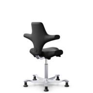 HÅG Capisco 8106 - Illusion 3.0 (Nevotex) - Polyurethane synthetic leather - ILU3110 - Black - Silver - 265 mm (seat height 53-79cm) - Glides thumbnail