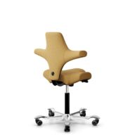 HÅG Capisco 8106 - Sirdal (GU) - Wool - SRD320 - Ochre - Black - 200 mm (seat height 46-64cm) - Hard castors for soft floors thumbnail