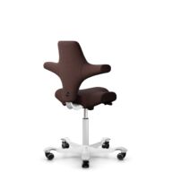 HÅG Capisco 8106 - Sirdal (GU) - Wool - SRD480 - Chestnut - White - 150mm (seat height 40–55cm) - Hard castors for soft floors thumbnail