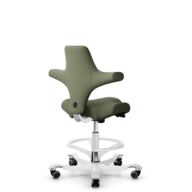 HÅG Capisco 8106 - Sirdal (GU) - Laine - SRD960 - Green - Blanc - 200 mm (hauteur d’assise 46–64 cm) - Roues dures pour sols souples thumbnail