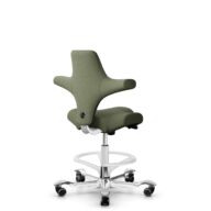 HÅG Capisco 8106 - Sirdal (GU) - Laine - SRD960 - Green - Blanc - 200 mm (hauteur d’assise 46–64 cm) - Roues souples pour sols durs thumbnail