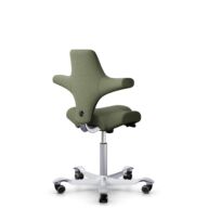 HÅG Capisco 8106 - Sirdal (GU) - Wełna - SRD960 - Green - Silver - 200 mm (seat height 46-64cm) - Soft castors for hard floors thumbnail