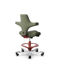HÅG Capisco 8106 - Sirdal (GU) - Laine - SRD960 - Green - Blush Rose - 200 mm (hauteur d’assise 46–64 cm) - Roues dures pour sols souples thumbnail