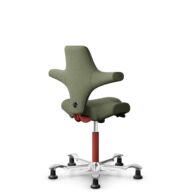 HÅG Capisco 8106 - Sirdal (GU) - Wol - SRD960 - Green - Framekleur - Blush Rose - Gasveer - 265 mm (Zithoogte 53-79cm) - Vloercontact - Glijdoppen - Voetenring - Nee, geen voetenring - Voetster - Ja, voetster in gepolijst aluminium thumbnail