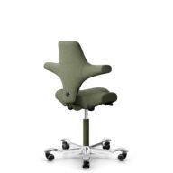 HÅG Capisco 8106 - Sirdal (GU) - Wool - SRD960 - Green - Moss Grey - 200 mm (seat height 46-64cm) - Soft castors for hard floors thumbnail