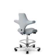 HÅG Capisco 8106 - Sirdal (GU) - Lana - SRD120 Light grey - Silver - 200 mm (seat height 46-64cm) - Soft castors for hard floors thumbnail