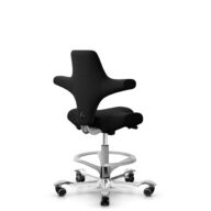 HÅG Capisco 8106 - Sirdal (GU) - Wool - SRD190 Black - Silver - 200 mm (seat height 46-64cm) - Soft castors for hard floors thumbnail