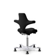 HÅG Capisco 8106 - Sirdal (GU) - Laine - SRD190 Black - Argent - 200 mm (hauteur d’assise 46–64 cm) - Patins thumbnail