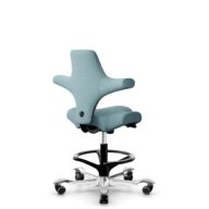 HÅG Capisco 8106 - Sirdal (GU) - Laine - SRD730 Blue - Noir - 200 mm (hauteur d’assise 46–64 cm) - Roues dures pour sols souples thumbnail