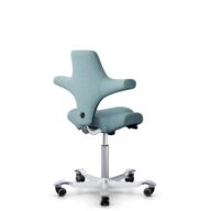 HÅG Capisco 8106 - Sirdal (GU) - Wool - SRD730 Blue - Silver - 200 mm (seat height 46-64cm) - Soft castors for hard floors thumbnail