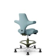 HÅG Capisco 8106 - Sirdal (GU) - Laine - SRD730 Blue - Moss Grey - 200 mm (hauteur d’assise 46–64 cm) - Patins thumbnail
