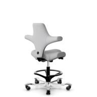 HÅG Capisco 8106 - Steelcut Trio 3 (Kvadrat) - Wolle / Polyamid - STT133 - Light grey - Schwarz - 200 mm (Sitzhöhe 46-64cm) - Harte Rollen für weiche Böden thumbnail