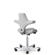 HÅG Capisco 8106 - Steelcut Trio 3 (Kvadrat) - Wol / Polyamide - STT133 - Light grey - Framekleur - Zilver - Gasveer - 200 mm (Zithoogte 46-64cm) - Vloercontact - Zachte wielen t.b.v. harde vloeren - Voetenring - Nee, geen voetenring - Voetster - Nee, ... thumbnail