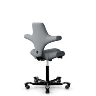 HÅG Capisco 8106 - Steelcut Trio 3 (Kvadrat) - Wol / Polyamide - STT153 - Grey - Framekleur - Zwart - Gasveer - 265 mm (Zithoogte 53-79cm) - Vloercontact - Zachte wielen t.b.v. harde vloeren - Voetenring - Nee, geen voetenring - Voetster - Nee, voetste... thumbnail