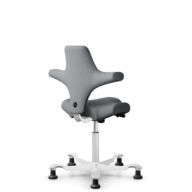HÅG Capisco 8106 - Steelcut Trio 3 (Kvadrat) - Laine / Polyamide - STT153 - Grey - Blanc - 265 mm (hauteur d’assise 53–79 cm) - Patins thumbnail