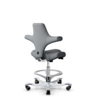 HÅG Capisco 8106 - Steelcut Trio 3 (Kvadrat) - Laine / Polyamide - STT153 - Argent - 200 mm (hauteur d’assise 46–64 cm) - Roues dures pour sols souples thumbnail