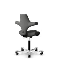 HÅG Capisco 8106 - Steelcut Trio 3 (Kvadrat) - Wol / Polyamide - STT383 - Charcoal - Framekleur - Zwart - Gasveer - 265 mm (Zithoogte 53-79cm) - Vloercontact - Harde wielen t.b.v. zachte vloeren - Voetenring - Nee, geen voetenring - Voetster - Ja, voet... thumbnail