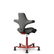 HÅG Capisco 8106 - Steelcut Trio 3 (Kvadrat) - Wol / Polyamide - STT383 - Charcoal - Framekleur - Blush Rose - Gasveer - 150 mm (Zithoogte 40-55cm) - Vloercontact - Glijdoppen - Voetenring - Nee, geen voetenring - Voetster - Nee, voetster in framekleur thumbnail