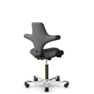 HÅG Capisco 8106 - Steelcut Trio 3 (Kvadrat) - Laine / Polyamide - STT383 - Charcoal - Moss Grey - 150 mm (hauteur d’assise 40–55 cm) - Roues souples pour sols durs thumbnail