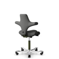 HÅG Capisco 8106 - Steelcut Trio 3 (Kvadrat) - Wol / Polyamide - STT383 - Charcoal - Framekleur - Moss Grey - Gasveer - 200 mm (Zithoogte 46-64cm) - Vloercontact - Zachte wielen t.b.v. harde vloeren - Voetenring - Nee, geen voetenring - Voetster - Ja, ... thumbnail