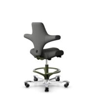 HÅG Capisco 8106 - Steelcut Trio 3 (Kvadrat) - Lana / Poliamida - STT383 - Charcoal - Moss Grey - 265 mm (seat height 53-79cm) - Soft castors for hard floors thumbnail