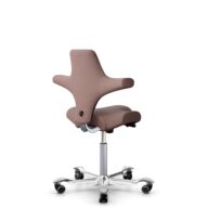 HÅG Capisco 8106 - Steelcut Trio 3 (Kvadrat) - Laine / Polyamide - STT645 - Blush Rose - 150 mm (hauteur d’assise 40–55 cm) - Roues souples pour sols durs thumbnail