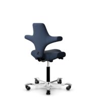 HÅG Capisco 8106 - Steelcut Trio 3 (Kvadrat) - Laine / Polyamide - STT796 - Blue - Noir - 150 mm (hauteur d’assise 40–55 cm) - Roues dures pour sols souples thumbnail