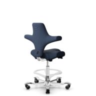 HÅG Capisco 8106 - Steelcut Trio 3 (Kvadrat) - Wool / Polyamide - STT796 - Blue - White - 200 mm (seat height 46-64cm) - Soft castors for hard floors thumbnail